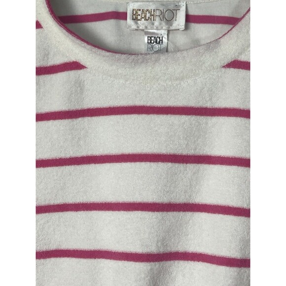 Beach Riot Maxine Stripe Terry Cloth Crop Top - Fandango Pencil Stripe Sz XL New - Picture 3 of 5